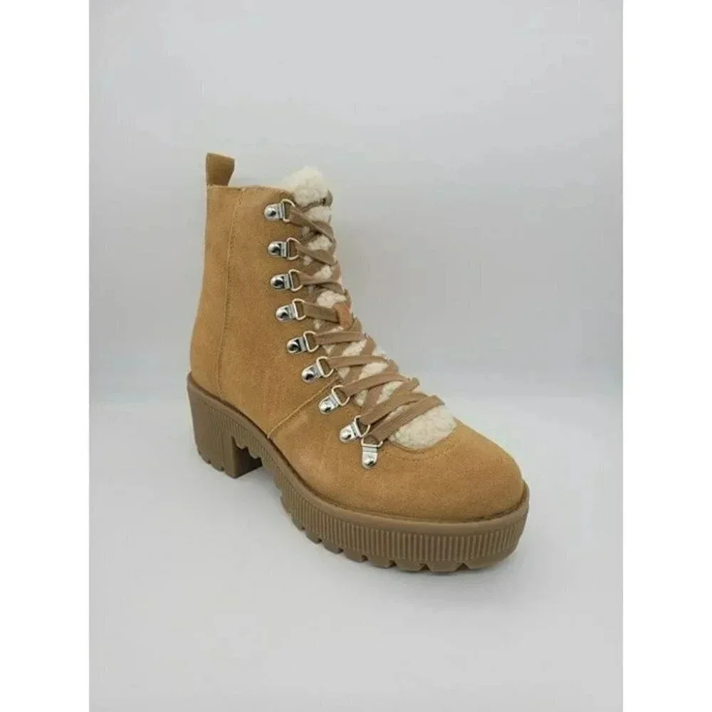 Aqua Women's Grady Sherpa Lined Combat Boots Size 9 (MSRP $148)
